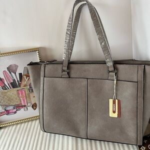 NWT Lucsis Gray large shoulder Bag Grey large Tote bag Purses for gifts New tag